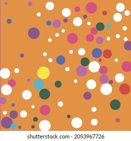 Kids Play Red Orange Green Wallpaper. Polka Dots Color Children Pink Indigo Pattern. Pastel Rainbow Blue Turquoise Multicolor Illustration. White Circles Yellow Colorful Dark Purple Textile.