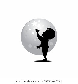 Kids Play with star logo vector, Children dream logo designs template, 
design concept, logo, logotype element for template