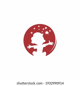 Kids Play with star logo vector