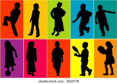 Kids at play - vectors - colors can be changed