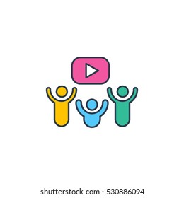 Kids Play Video Vector Logo Design Element