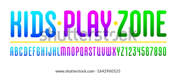Kids Playful Font Trendy Colorful Alphabet Stock Vector Royalty Free