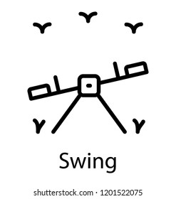 Kids playground balance swing seesaw