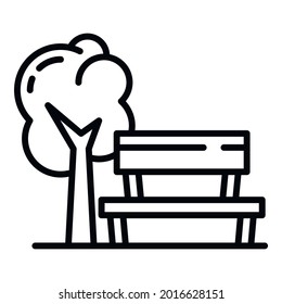 Kids playground bench icon. Outline kids playground bench vector icon for web design isolated on white background