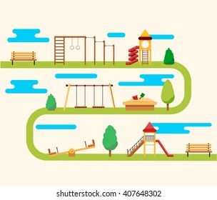 Kids playground. Buildings for city construction. Set of elements to create urban background, village and town landscape.