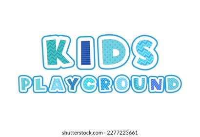 Kids playground. creative text letters for game playground. vector lettering