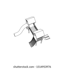 Kids Playground Line art Images, coloring page, illustration for children