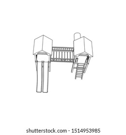 Kids Playground Line art Images, coloring page, illustration for children
