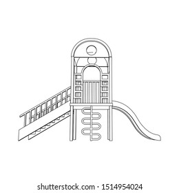 Kids Playground Line Art Images Coloring Stock Vector (Royalty Free ...