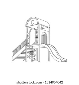 Kids Playground Line art Images, coloring page, illustration for children