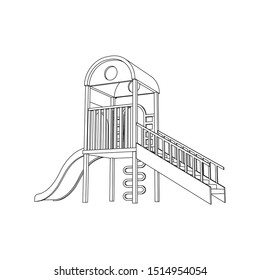 Kids Playground Line art Images, coloring page, illustration for children