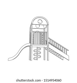 Kids Playground Line art Images, coloring page, illustration for children