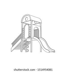 Kids Playground Line Art Images Coloring Stock Vector (Royalty Free ...