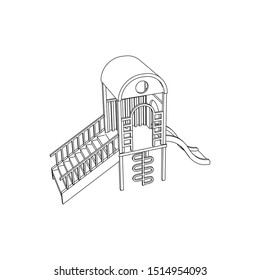 Kids Playground Line art Images, coloring page, illustration for children