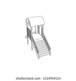 Kids Playground Line art Images, coloring page, illustration for children