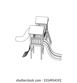 Kids Playground Line art Images, coloring page, illustration for children
