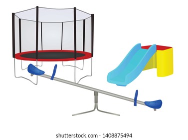 Kids playground set. vector illustration