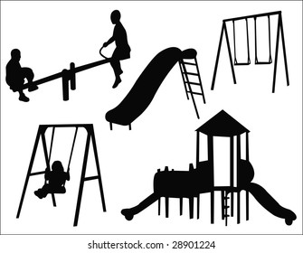 kids playground silhouette