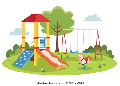 Kids playground vector art isolated