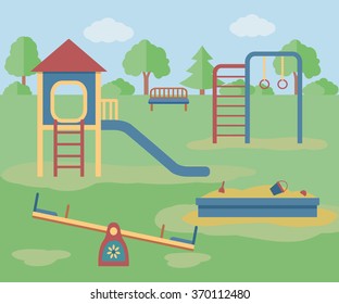 Kids playground. Vector illustration.