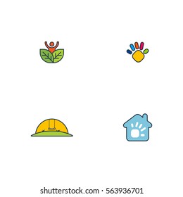 Kids And Playground Vector Logo Element Set