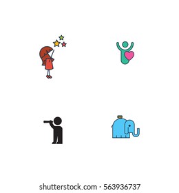 Kids And Playground Vector Logo Element Set
