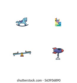 Kids And Playground Vector Logo Element Set