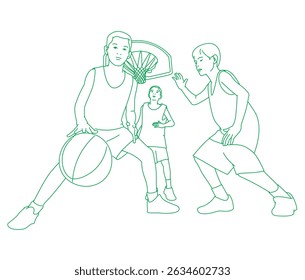 Kids Playing Basketball. Kids Playing Basketball.