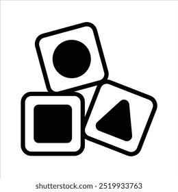 Kids playing blocks or cubes vector design isolated on white background