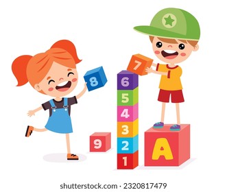 Kids Playing With Building Blocks