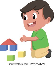 Kids Playing with Building Blocks Fun and Creative Moments