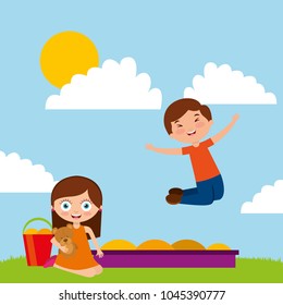 kids playing cartoon