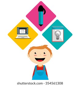 Kids playing cartoon, vector illustration graphic design.