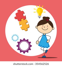 Kids playing cartoon, vector illustration graphic design.