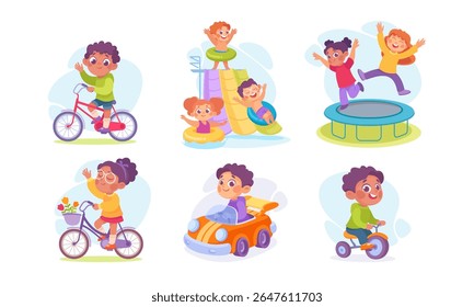 Kids Playing Engaging Fun Activities and Exciting Adventures in Vibrant Outdoor Settings