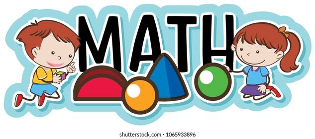 Kids Playing with Geometry Objects illustration