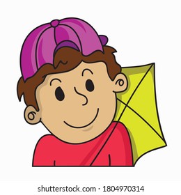 Kids playing a kite in vector format