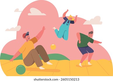 Kids playing on inflatable playground