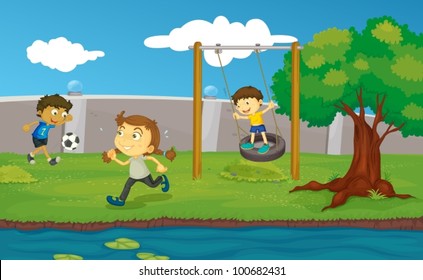 Kids playing in the park