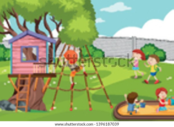 Kids Playing Playground Illustration Stock Vector (Royalty Free ...