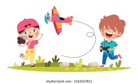 Kids Playing With Remote Control Plane
