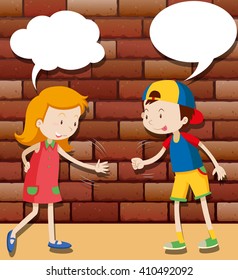 Kids Playing Rock Scissors Paper Illustration