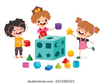 Kids Playing With Shape Sorter Toy