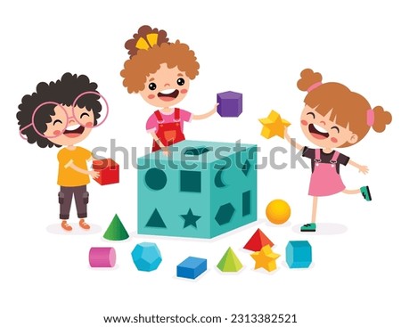 Kids Playing With Shape Sorter Toy