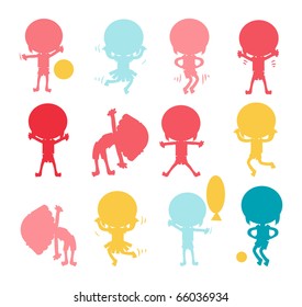 kids playing silhouette