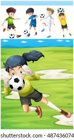 Kids playing soccer and other sports