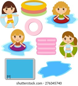 Kids playing in the swimming pool