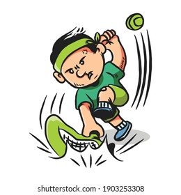kids playing tennis for tshirt design