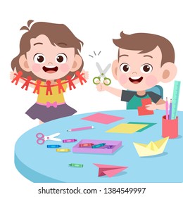 kids playing together vector illustration