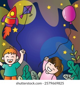 Kids Playing Under the Stars